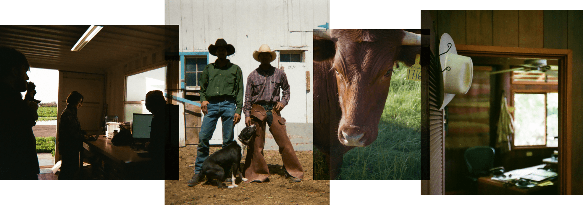 Imagery of farming and ranching.